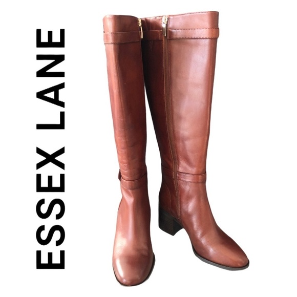 Essex Lane Lizzy Wide Calf Boots in Rich Caramel - Picture 1 of 14